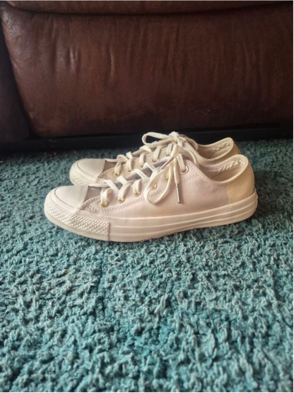 Converse All Star Blocked Nubuck Sneakers Cream Beige Men's 5.5 womens 7.5
